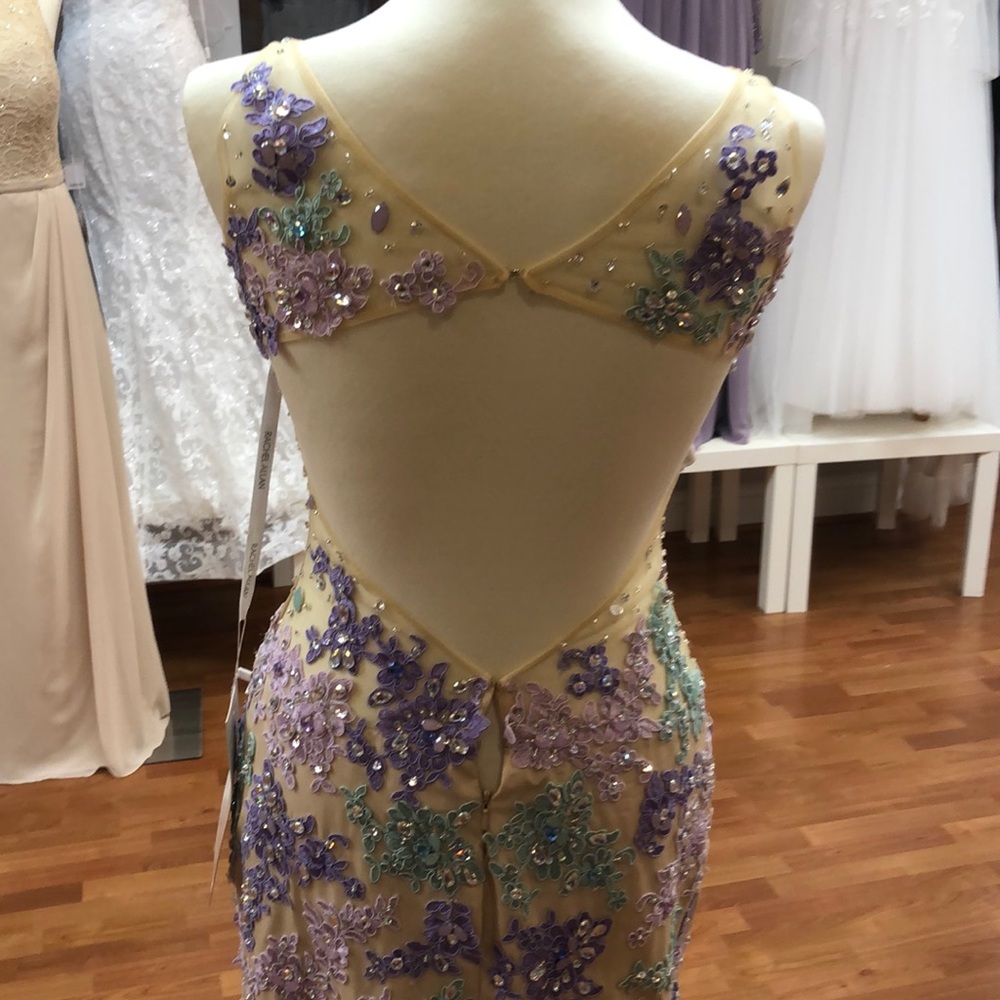 ✔️ Nude-lilac-mint prom dress with rhinestones - Picture 5 of 8